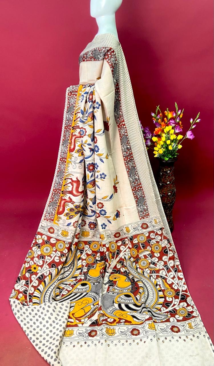 Kalamkari Premium Cotton Saree - View 27