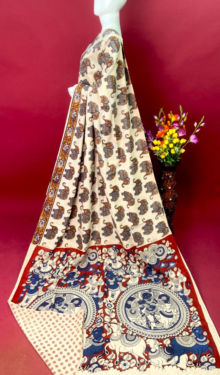 Kalamkari Premium Cotton Saree - View 24