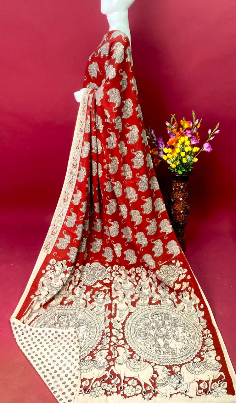 Kalamkari Premium Cotton Saree - View 40