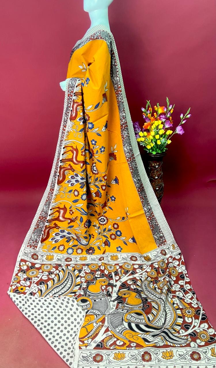 Kalamkari Premium Cotton Saree - View 42