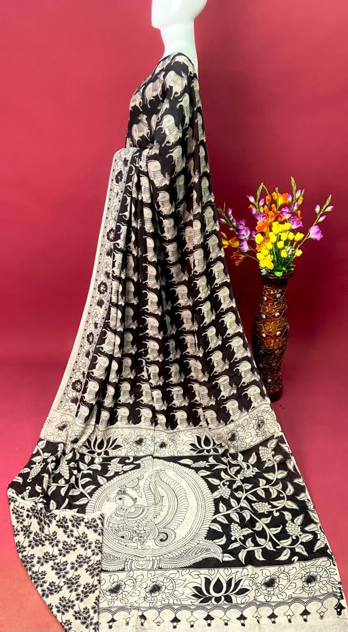Kalamkari Premium Cotton Saree - View 10