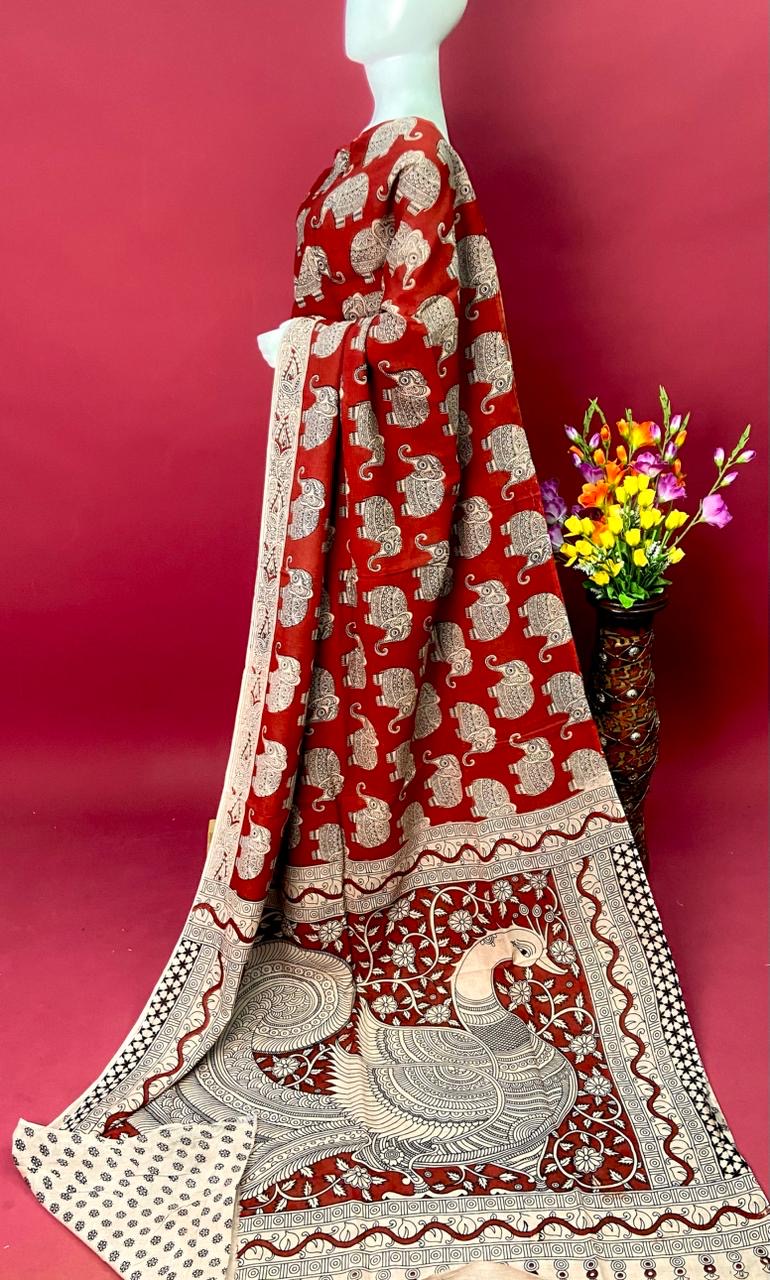 Kalamkari Premium Cotton Saree - View 13
