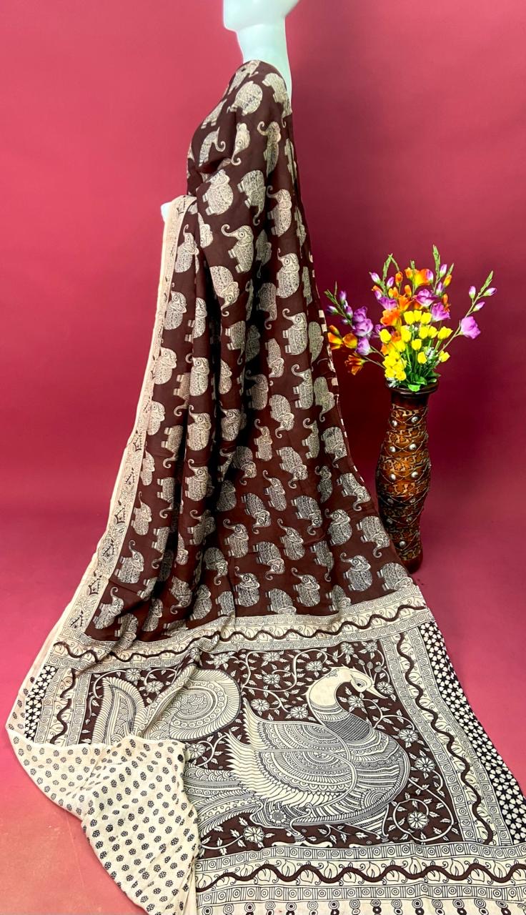 Kalamkari Premium Cotton Saree - View 19